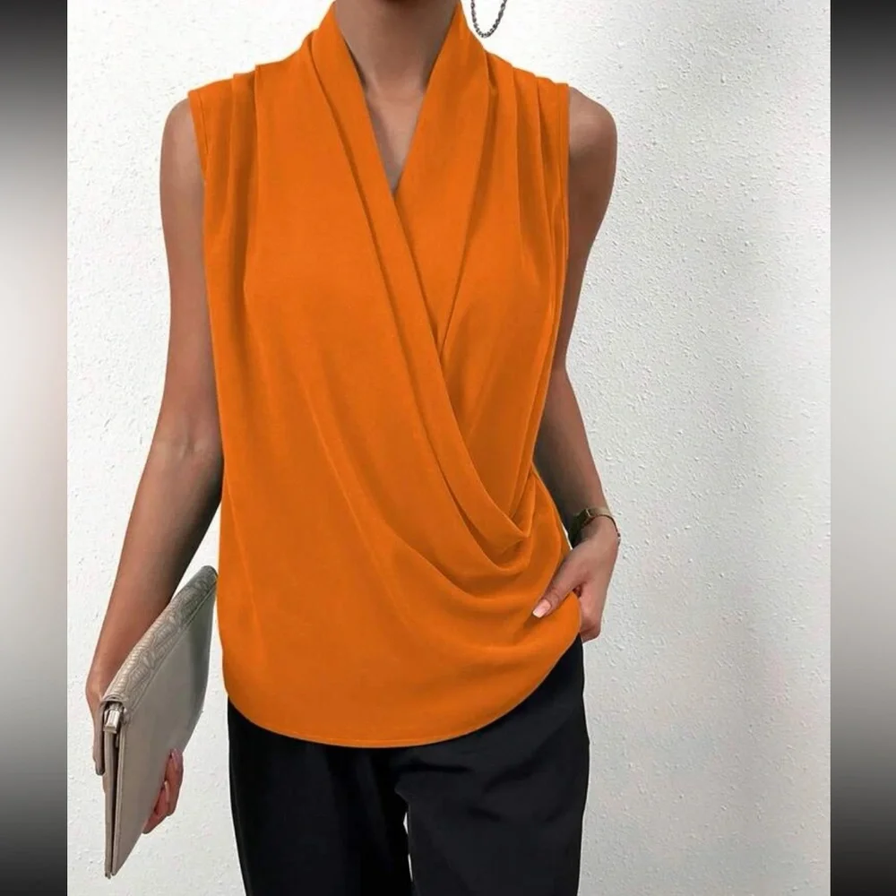 Luxe wrap hem surplice blouse - Picture 8 of 16